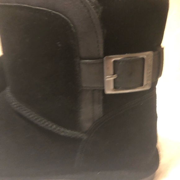 BearPaw Black Leather Suede Winter Boots - Picture 6 of 10